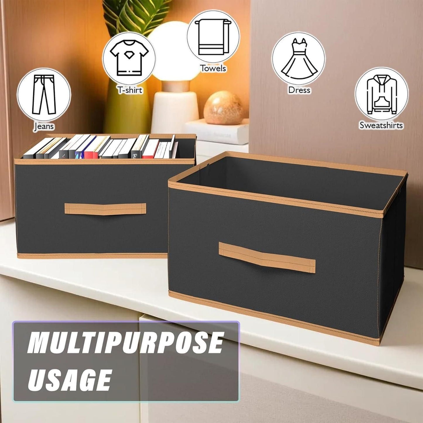 Closet Organiser - Black (Pack of 4) Assorted Colour